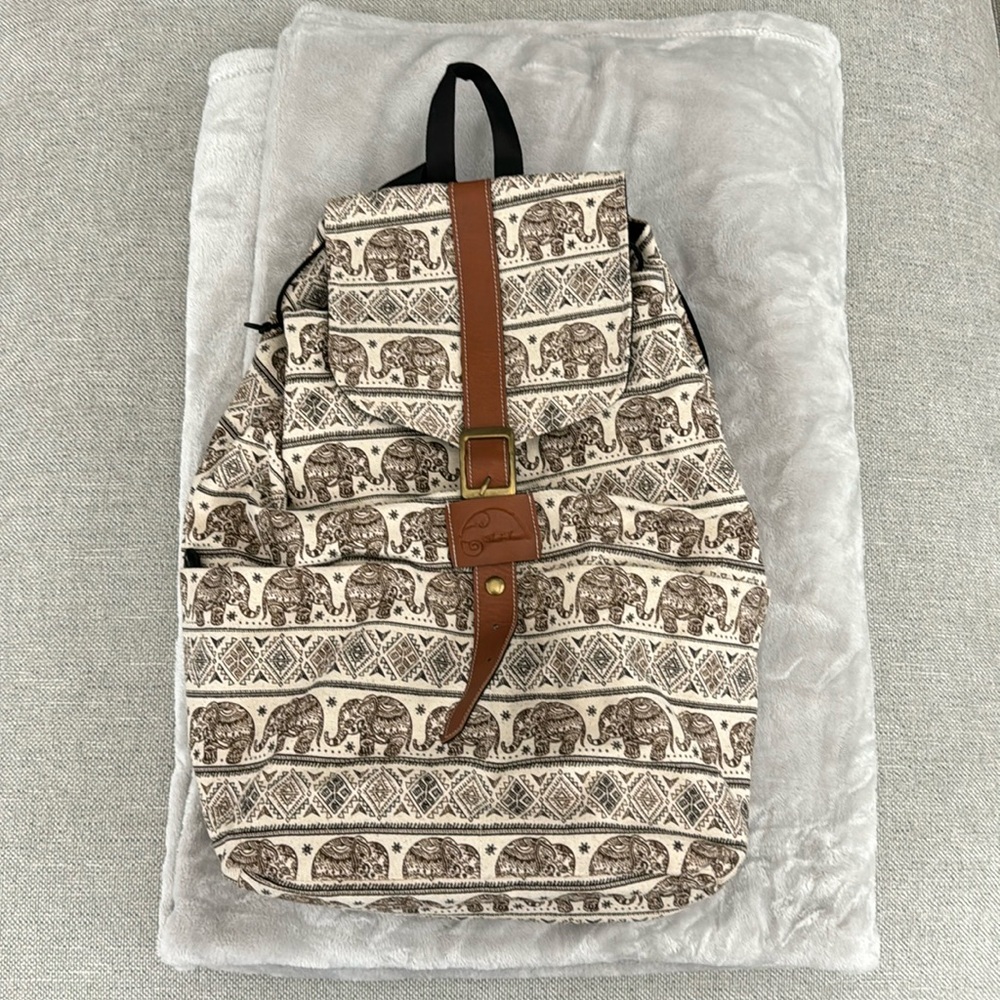 New Elephant Print Backpack